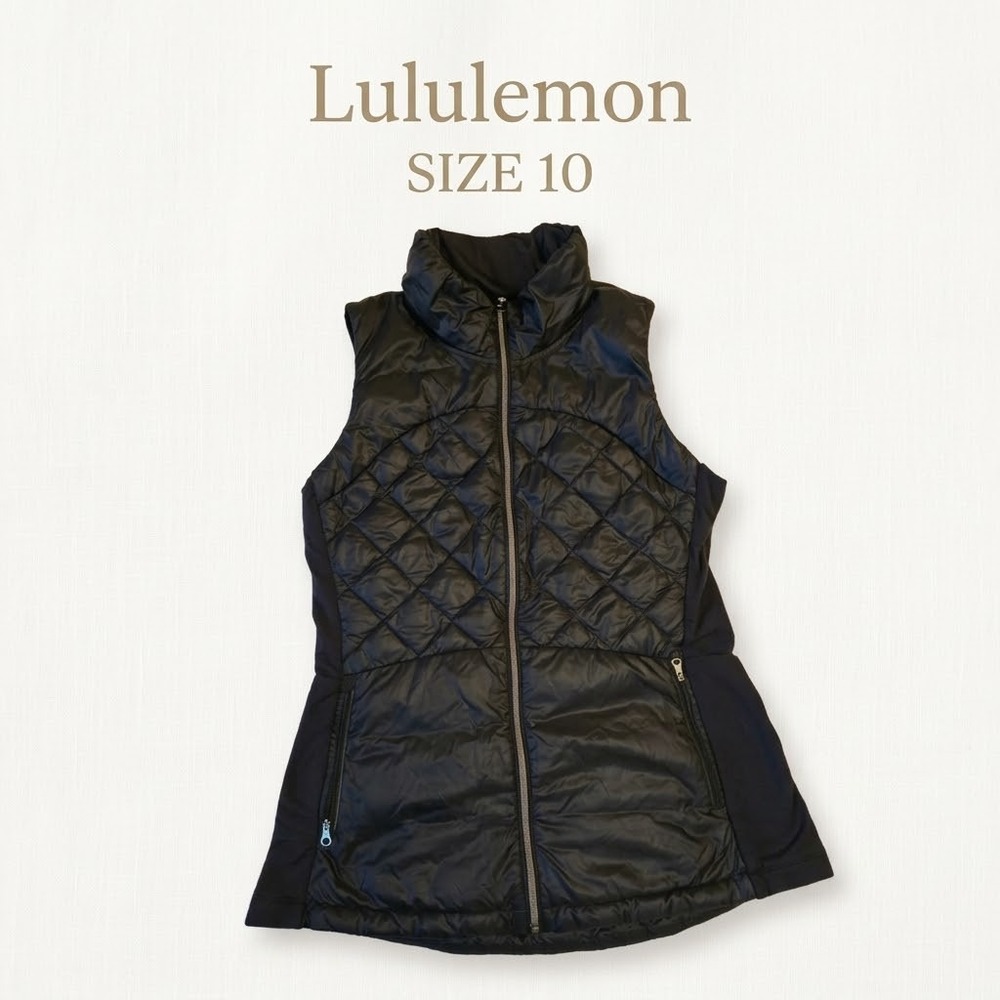 Lululemon Quilted Goose Down Puffer Vest Women Size 10 Black Gorpcore